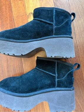 UGG Black Shearling Boot Classic Ultra Mini